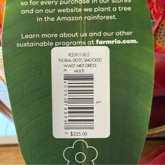 Farm Rio Floral Dots Midi Dress, size L - Picture 4 of 11